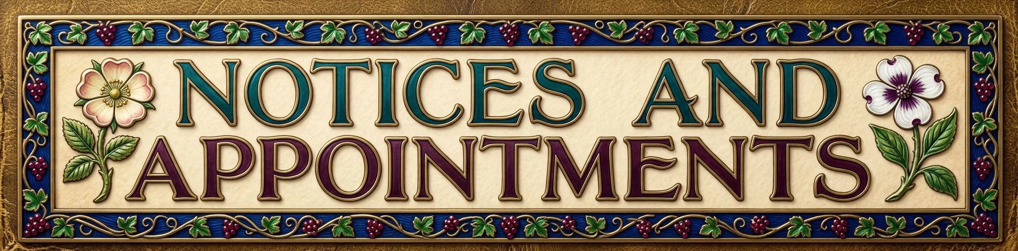 NOTICES AND APPOINTMENTS
