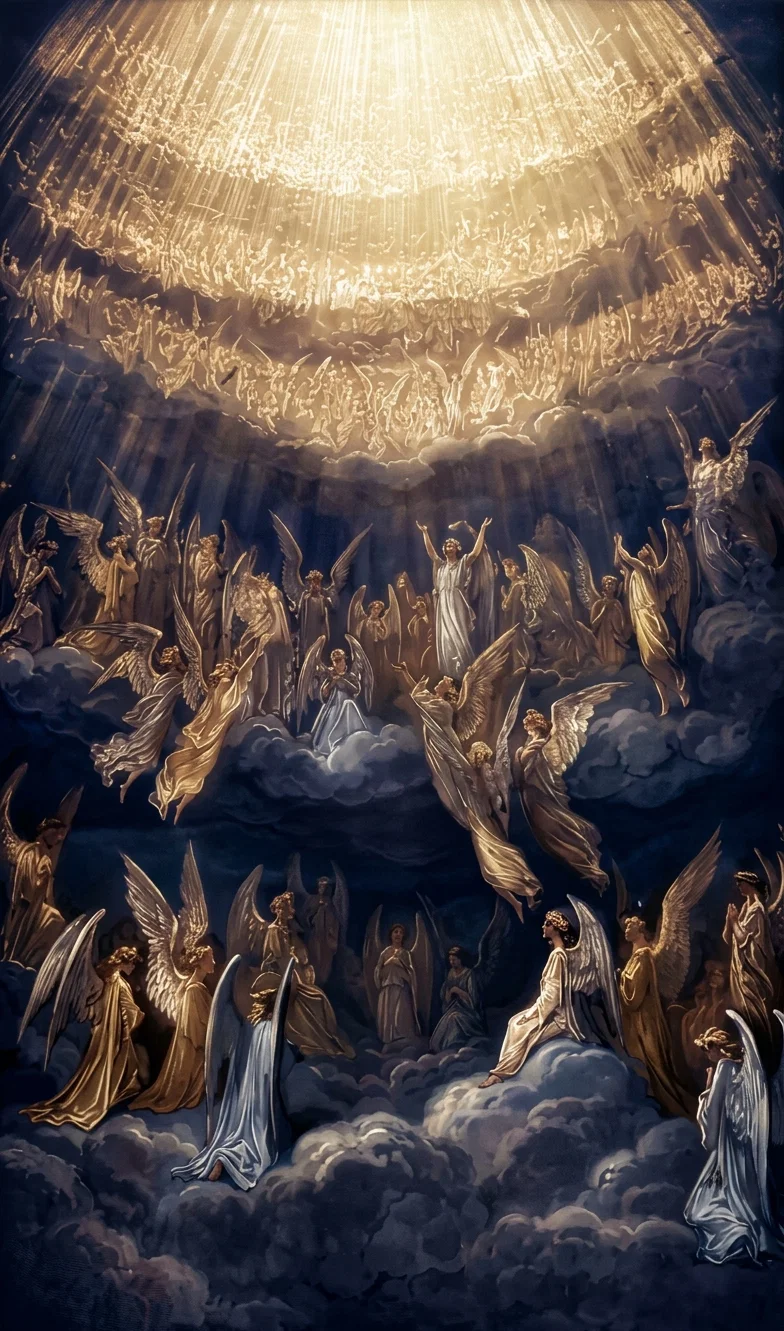 “When the Son of man shall come in his glory, and all the holy angels with him, then shall he sit upon the throne of his glory.” Matt. 25:31.