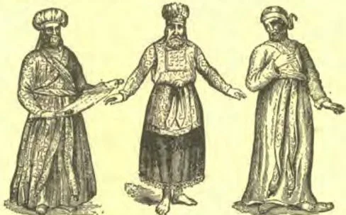 Dreams of the priest, the high priest, and the Levite, reading from left to right.