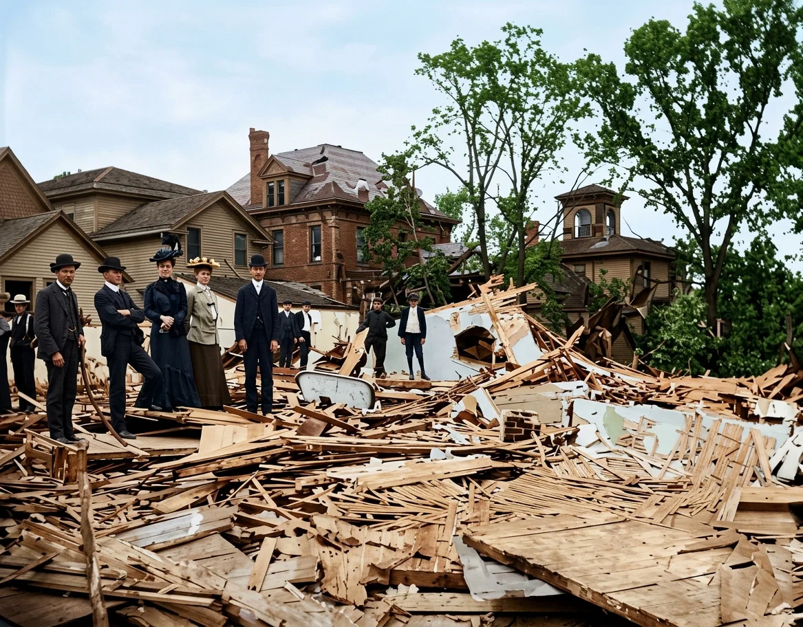 A Demolished Home at the Foot of De Soto Street.