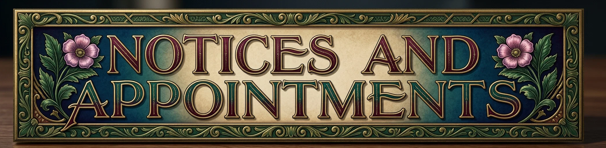 NOTICES AND APPOINTMENTS