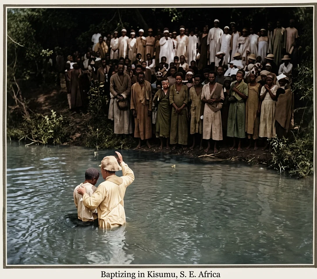 Baptizing in Kisumu, S. E. Africa