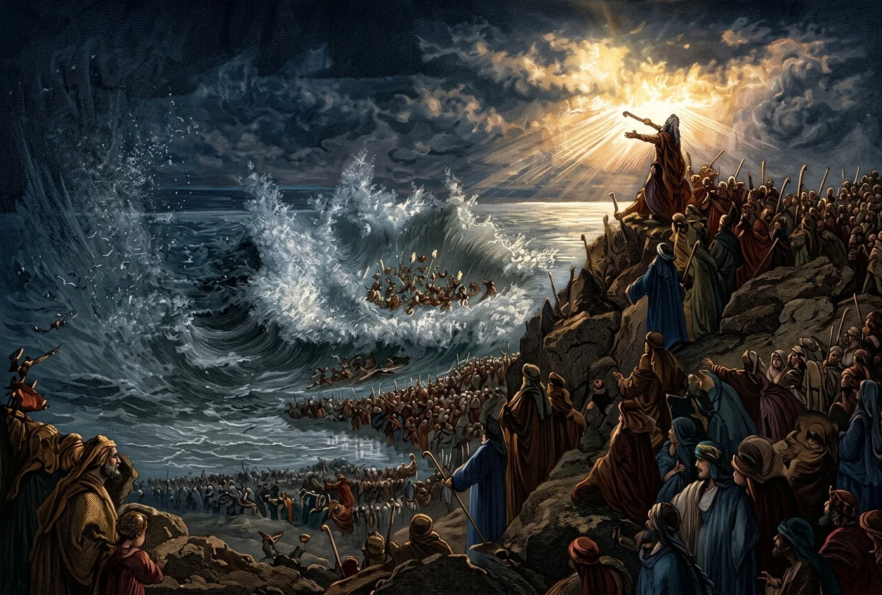 Copyrighted 1890. From “Patriarchs and Prophets,” by permission. REDEMPTION OF ISRAEL AT THE RED SEA.