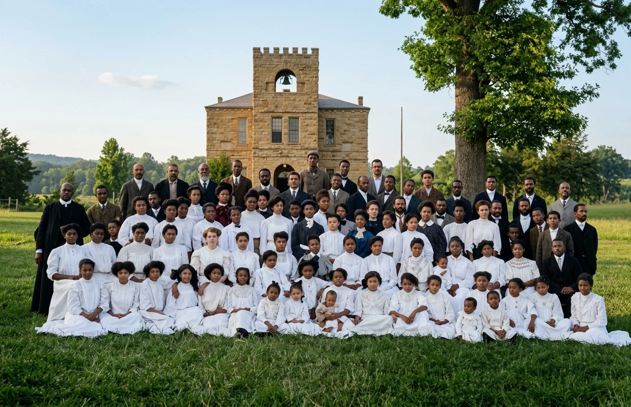 STUDENTS AND MISSION SCHOOL-TEACHERS AT THE OAKWOOD SCHOOL, HUNTSVILLE, ALA.