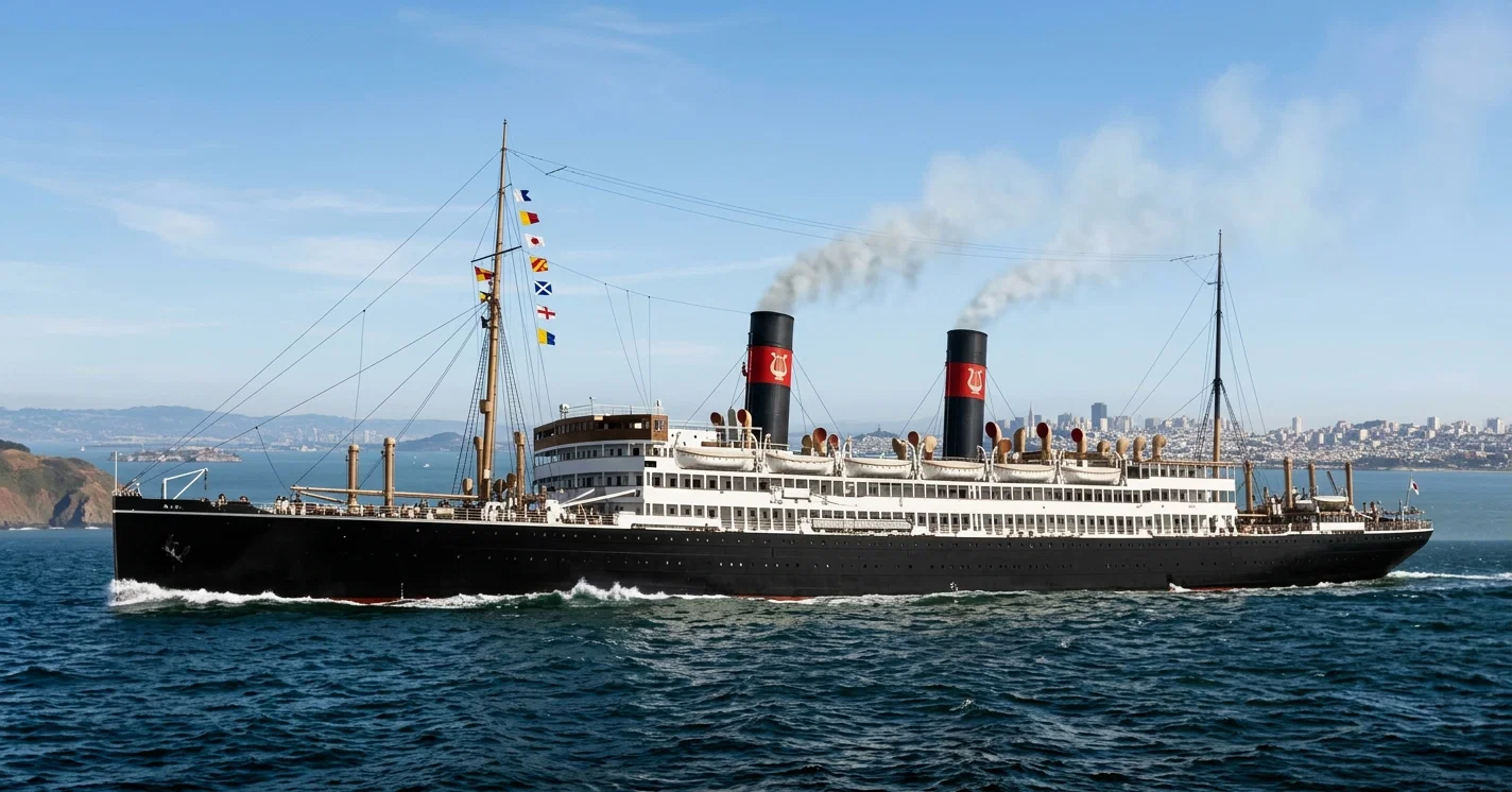 S. S. OF THE JAPANESE TOYO KISEN KAISHA LINE, LEAVING SAN FRANCISCO