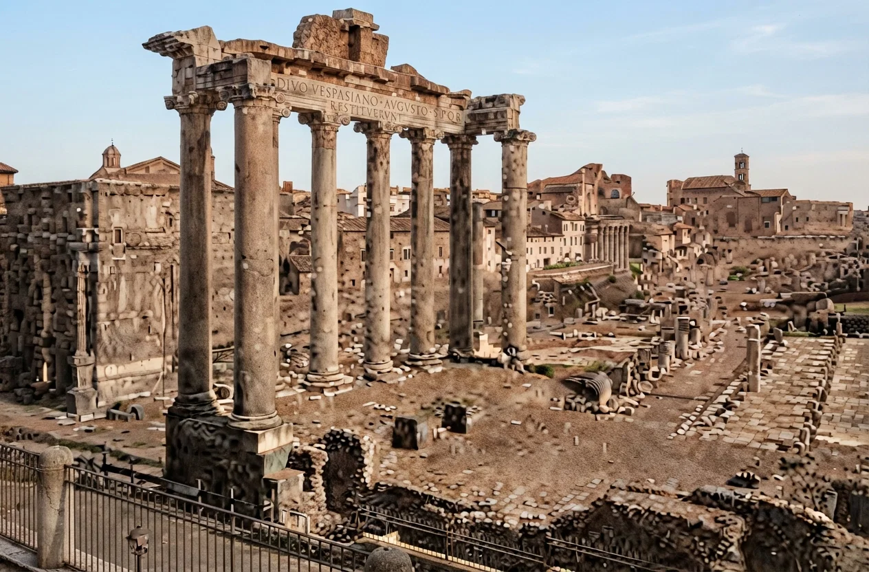 "Ruins of the Home of the Caesars" and "Remains of the Roman Forum." (See article on "Rome," p. 9.)