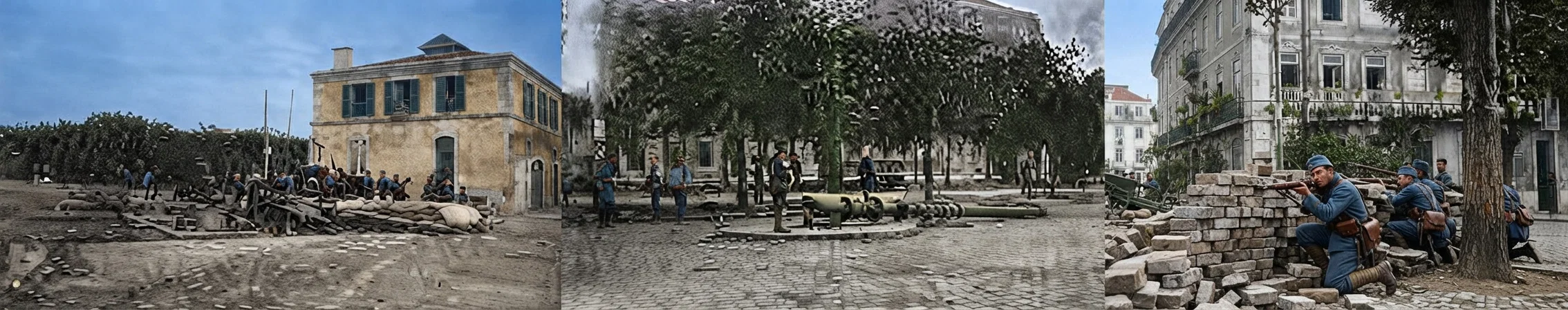 A Barricade and Cannon of the Republican Forces