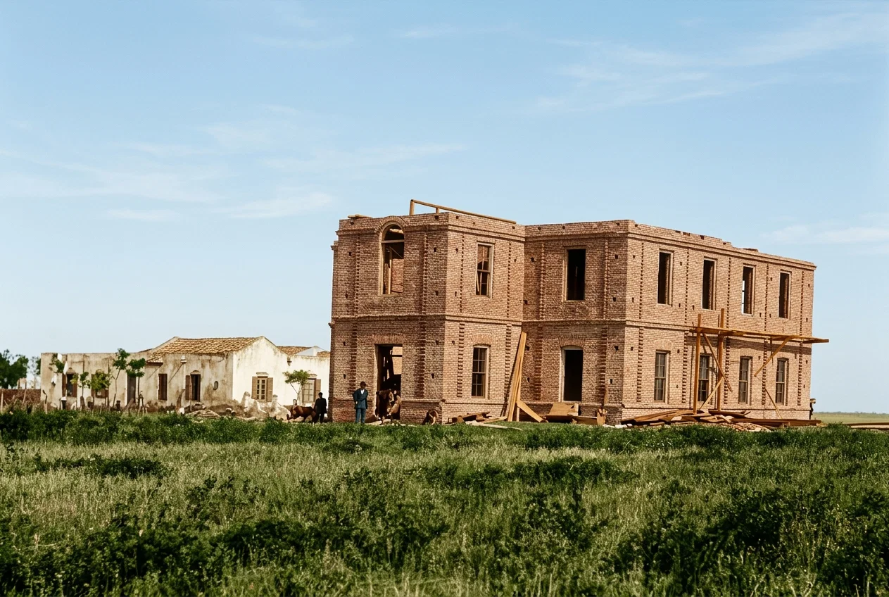 THE SCHOOL BUILDING IN ENTRE RIOS, ARGENTINA