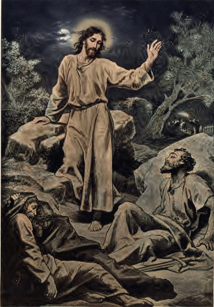 He moves; I hear His voice, forlornly deep, Steal sweet refreshment from the fisher's sleep— “Could ye not watch awhile?”
