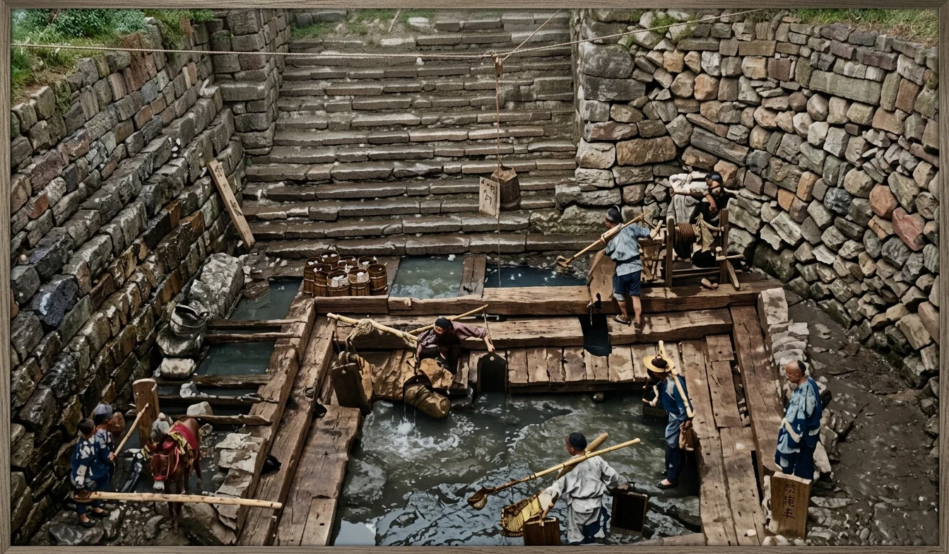 The celebrated brine well at Kwei Chow Fu, Szechuan.