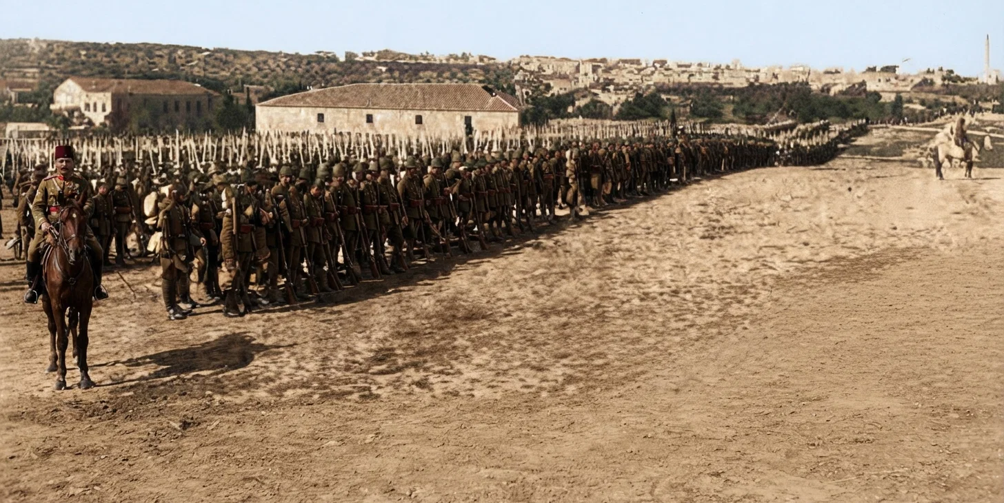 TURKISH TROOPS "At the beginning of the war, England notified Turkey to stay out."