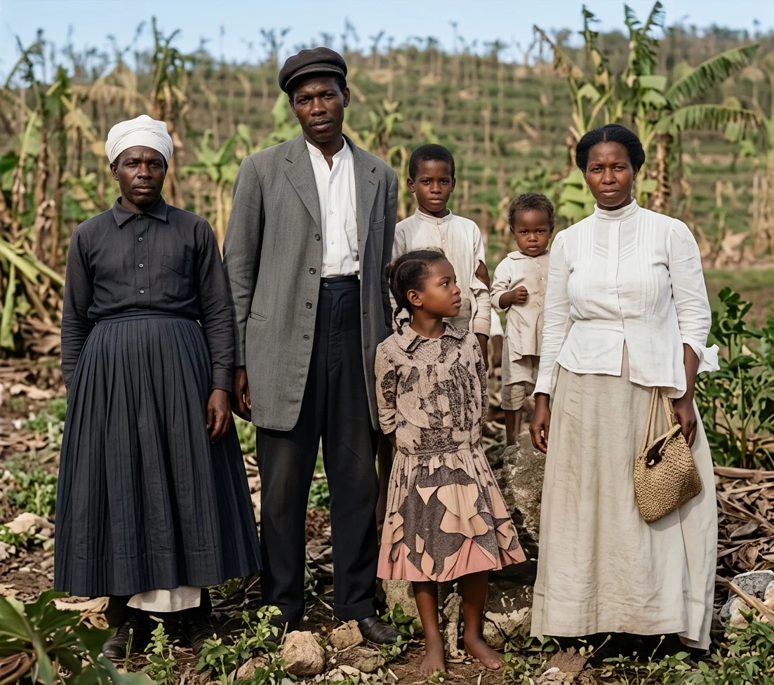 Photo by E. R. Button
Seventh-day Adventist refugees, whose home
was destroyed.