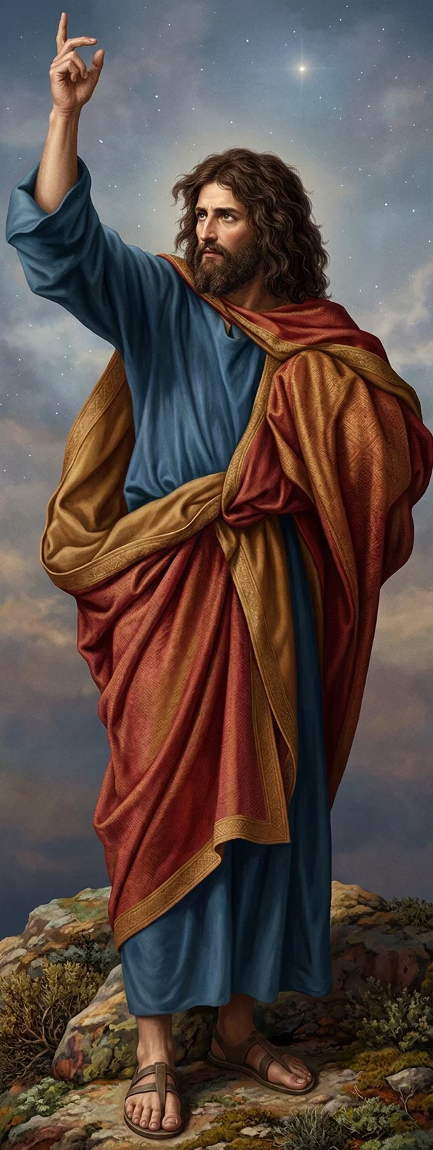 Christ, the opposing leader, in command of the righteous army