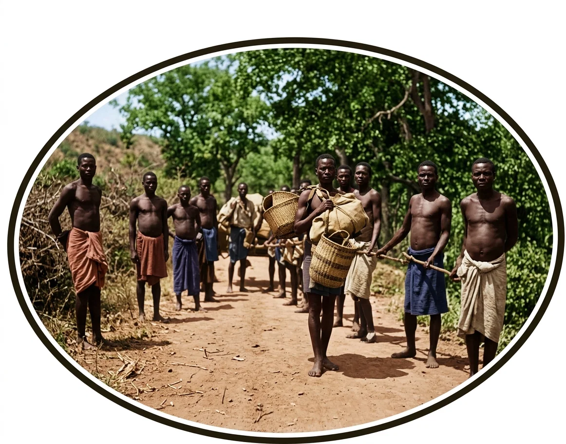 Drawing loads through the tsetse-fly area, where horses cannot live.