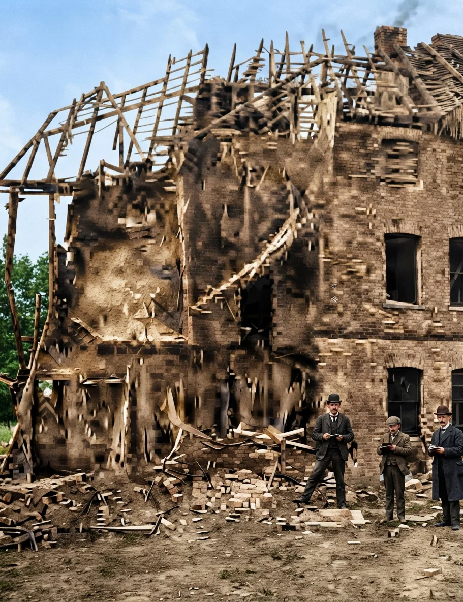Effect of the Explosion on a House over 300 Feet from the Factory.