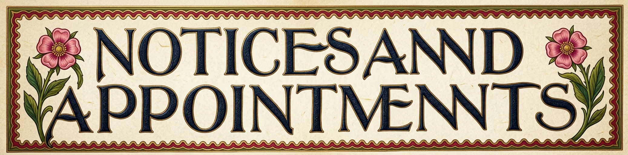 NOTICES AND APPOINTMENTS