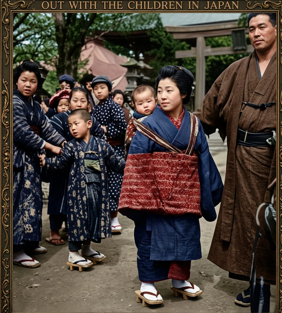 OUT WITH THE CHILDREN IN JAPAN.
