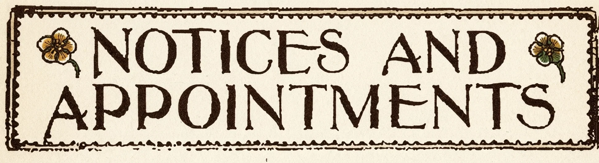 NOTICES AND APPOINTMENTS