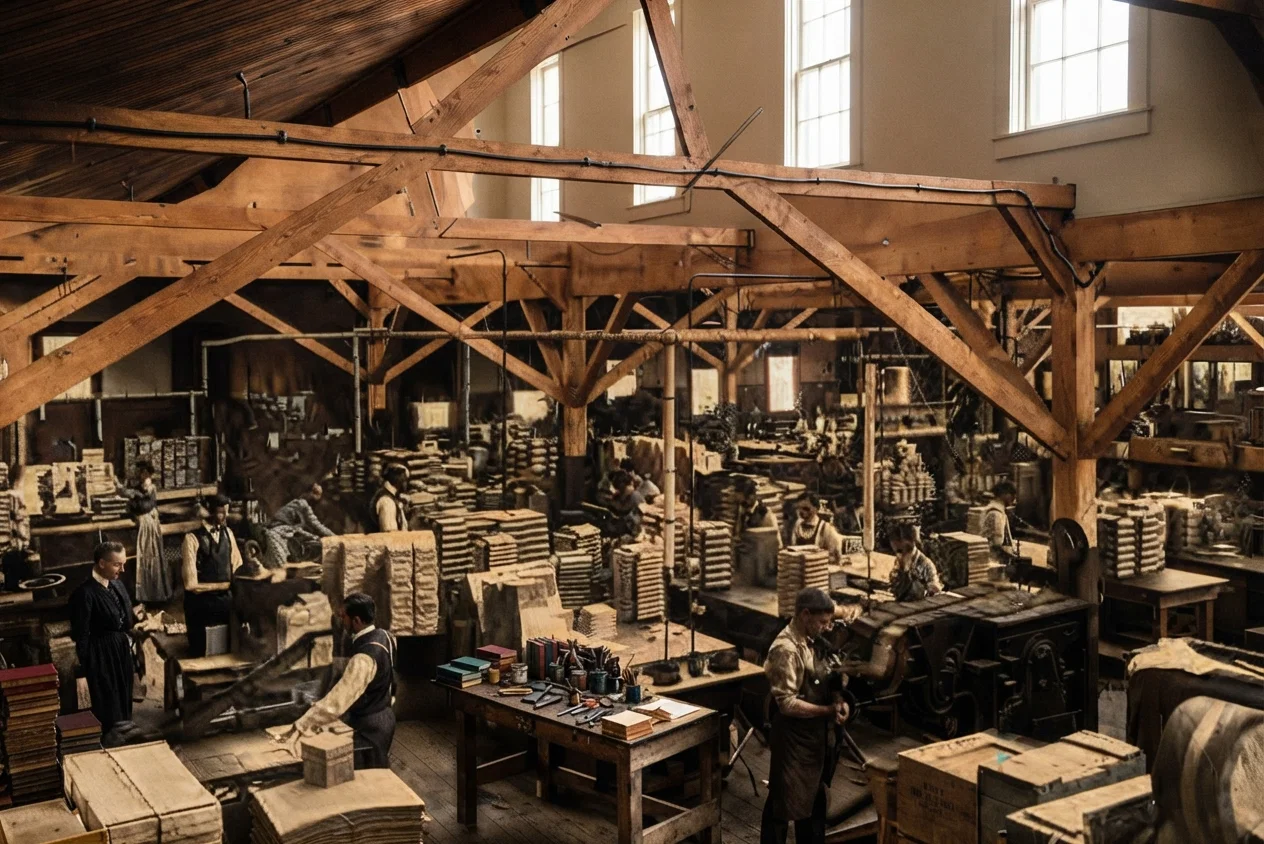 General View of Our Book-Bindery in Action.