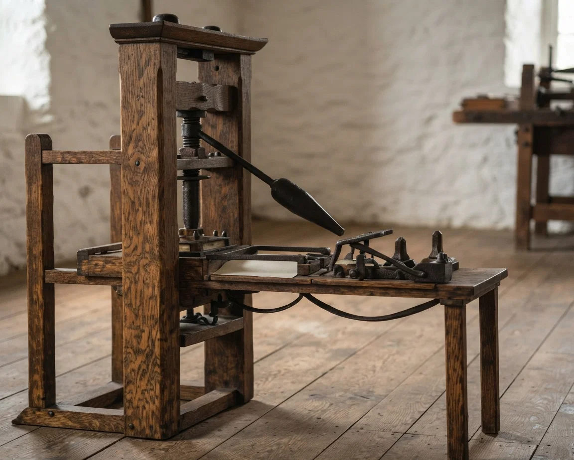 Old Ephrata Press on which the Declaration was printed.