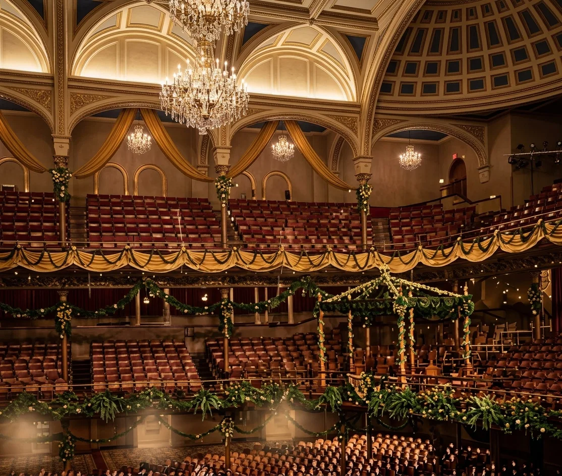 INTERIOR of Massey Music Hall Toronto, Ont., where the Students' Volunteer Movement will hold its world's meeting, February 26 to March 2. The illustration shows about one-third of the hall, the seating capacity of which is about 4,000. The SIGNS representative will send us a report of this wonderful missionary movement.