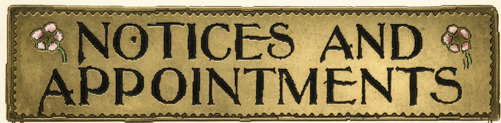 NOTICES AND APPOINTMENTS