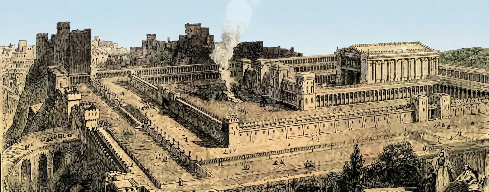 The temple of Solomon, which was so much richer than the one built by Zerubbabel that many of the old people wept when they saw the new.