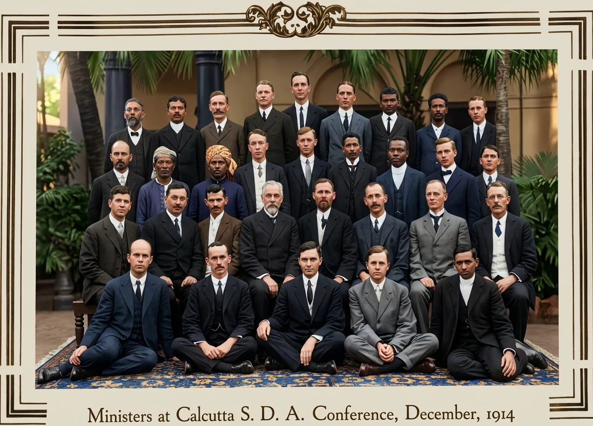 Ministers at Calcutta S. D. A. Conference, December, 1914