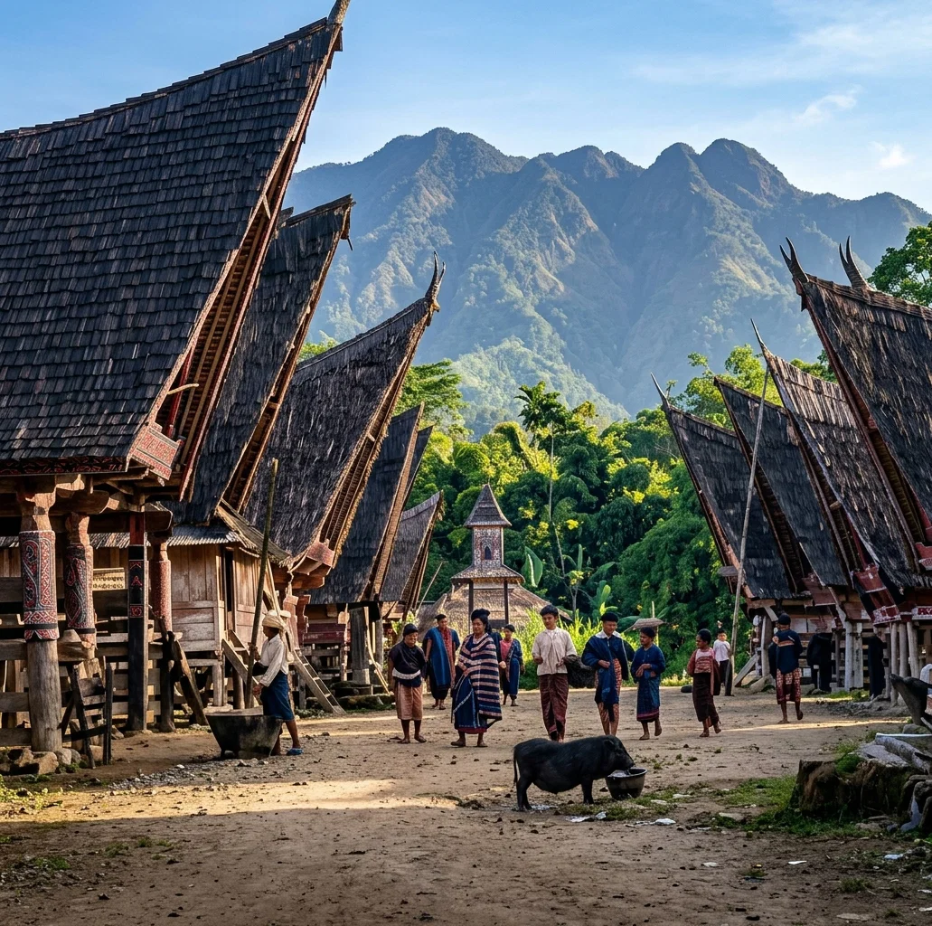 NATIVE HOUSES IN BATTAK-LAND