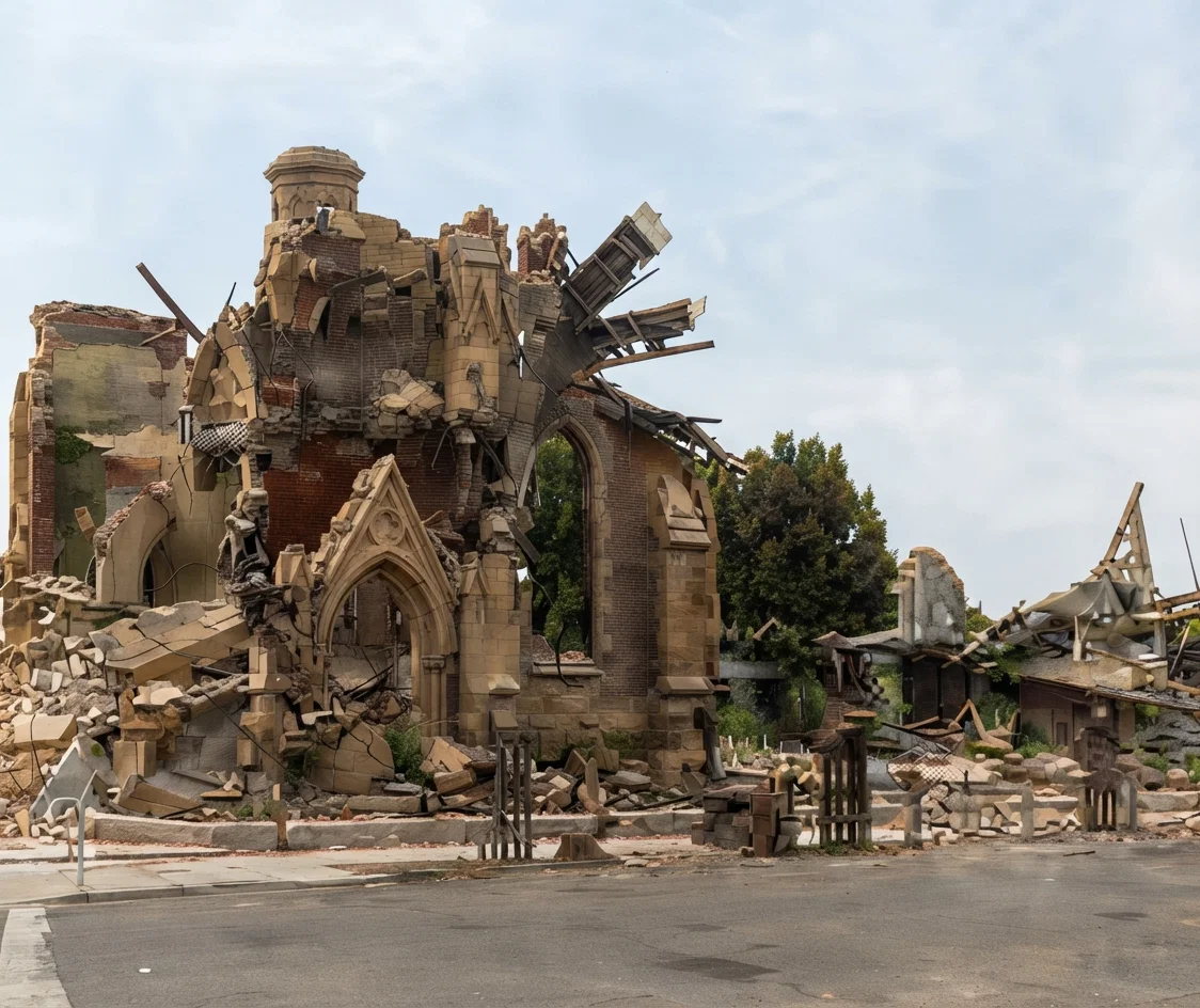 St. Patrick's Church, San Jose. Very fine structure before the earthquake, now a complete wreck.