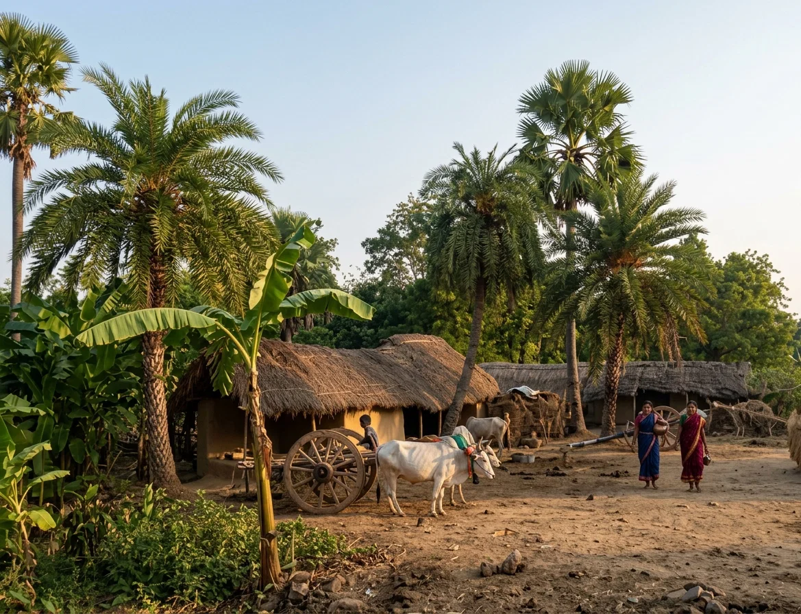 VILLAGE SCENE IN INDIA