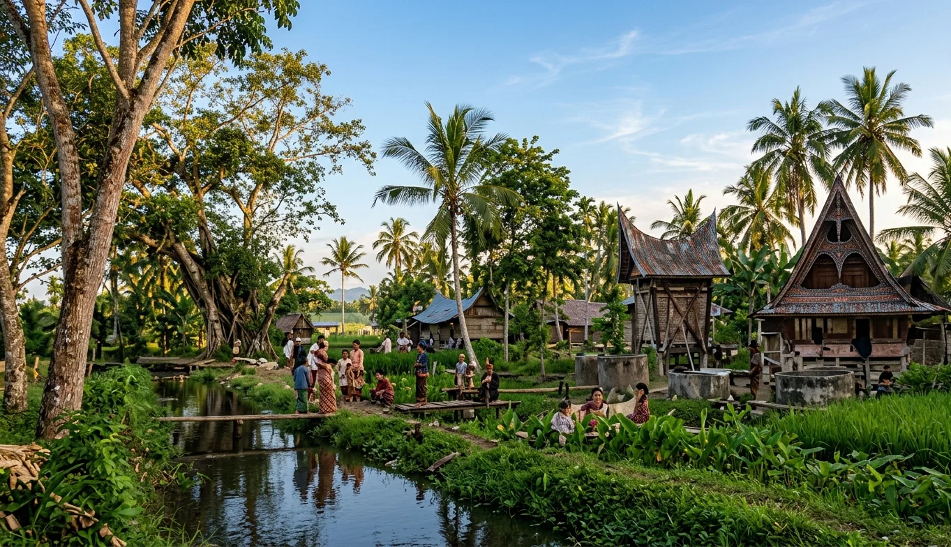 MALAY VILLAGE IN SUMATRA