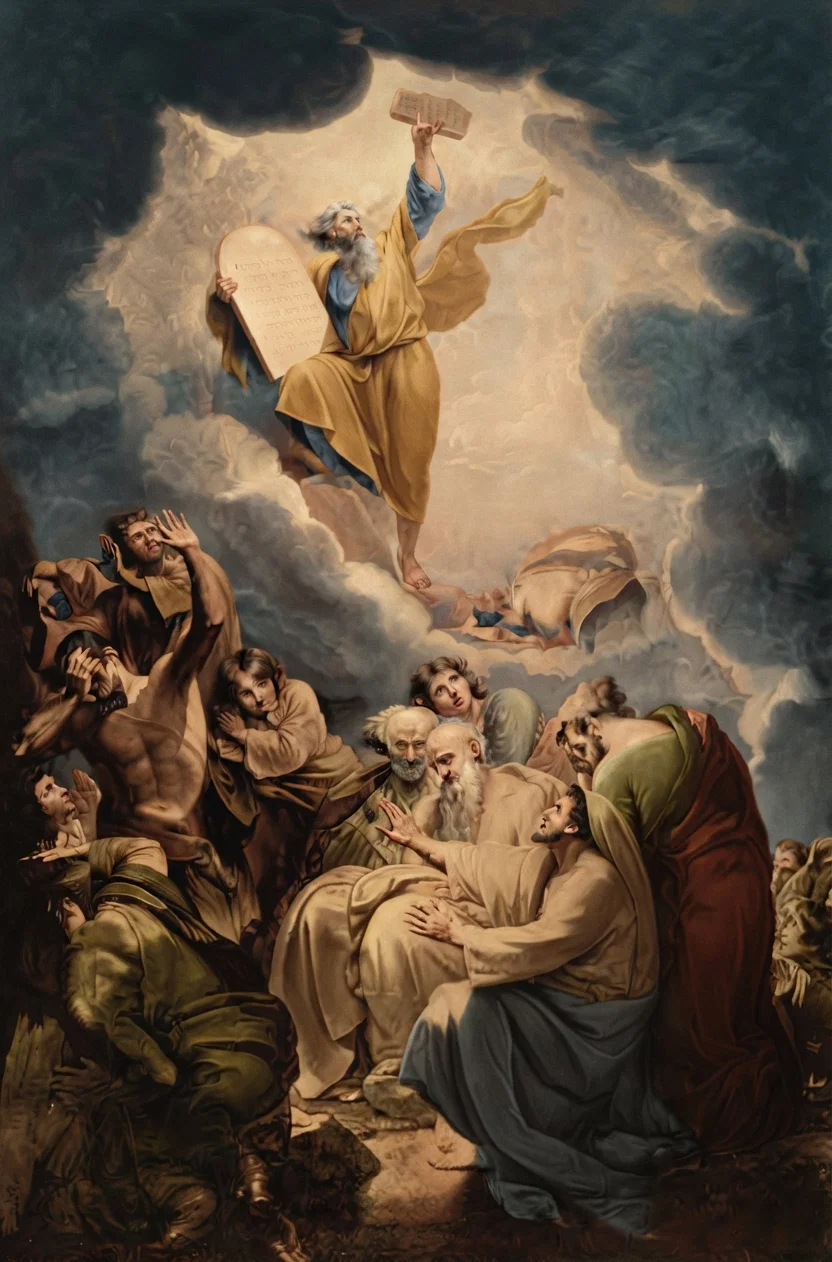 Benjamin West MOSES RECEIVING THE LAW AND COMMANDMENTS ON MOUNT SINAI