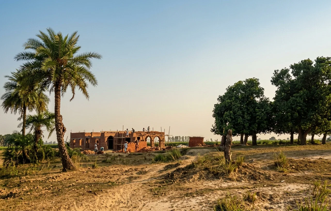 BRICK MISSION HOUSE BEING ERECTED AT NAJIBABAD, INDIA