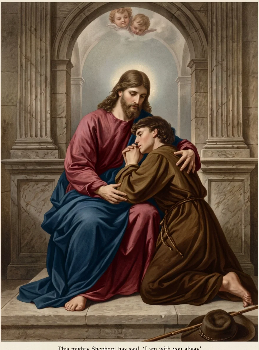 "This mighty Shepherd has said, 'I am with you alway'"