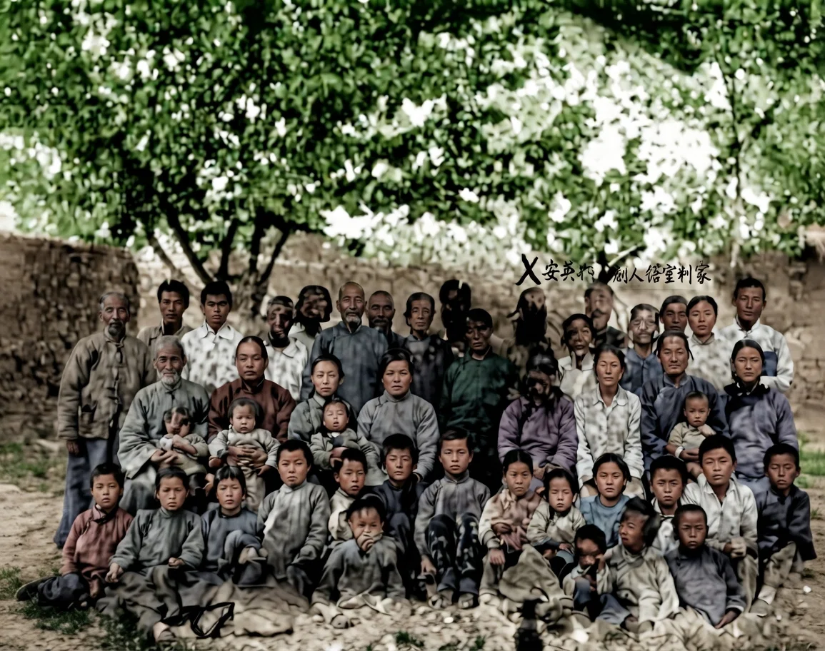 A few of those studying the truth at Gospel Village, Shen-si.