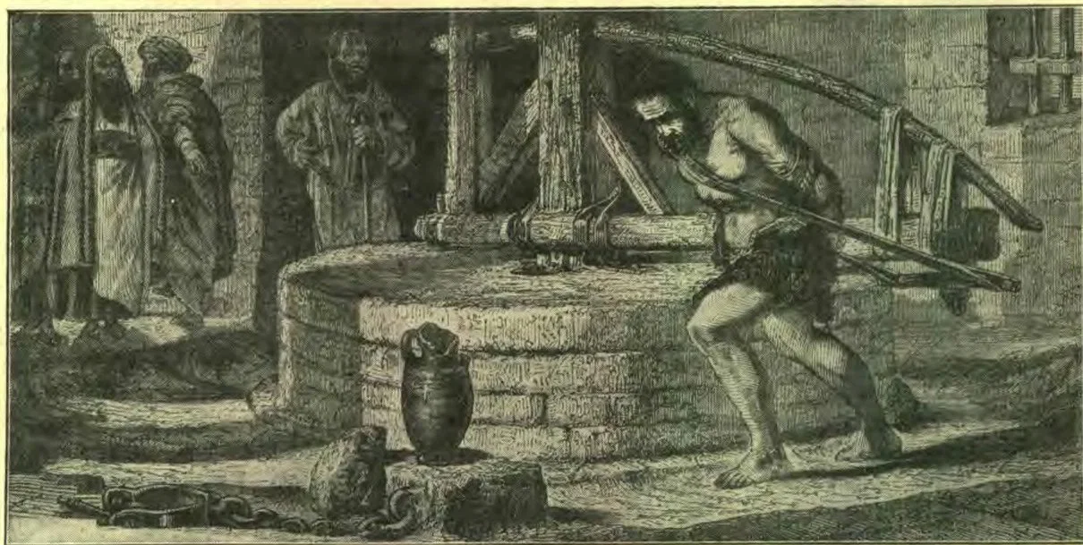 Samson, captive and blind, grinding at the Philistine mill, the sport and moors of people he had conquered when walking with God. What a type was he of backslidden Israel?