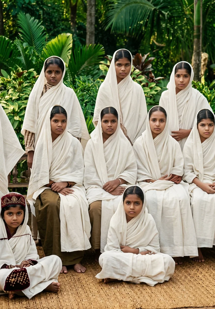 INDIAN GIRLS
Orphans from the Famine of 1897. Pupils of an American School in Bombay.