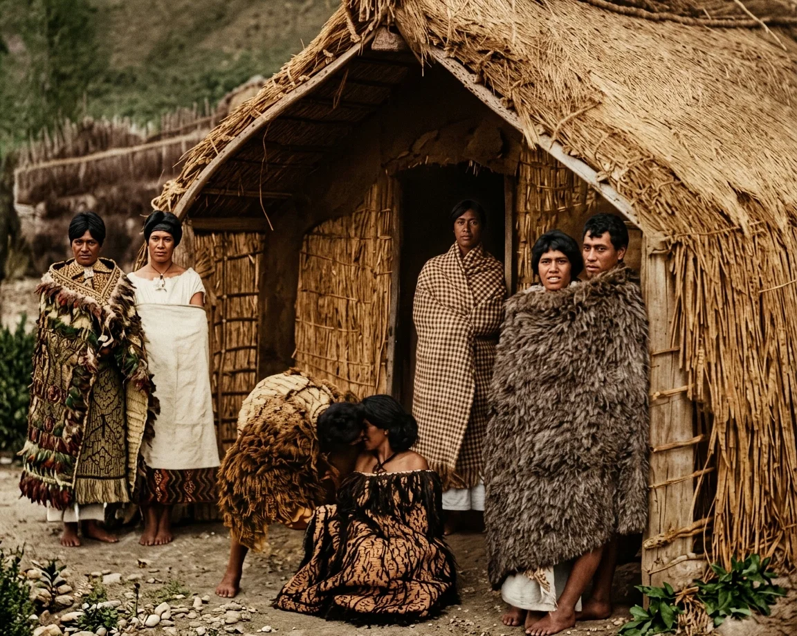 A Maori Dwelling.