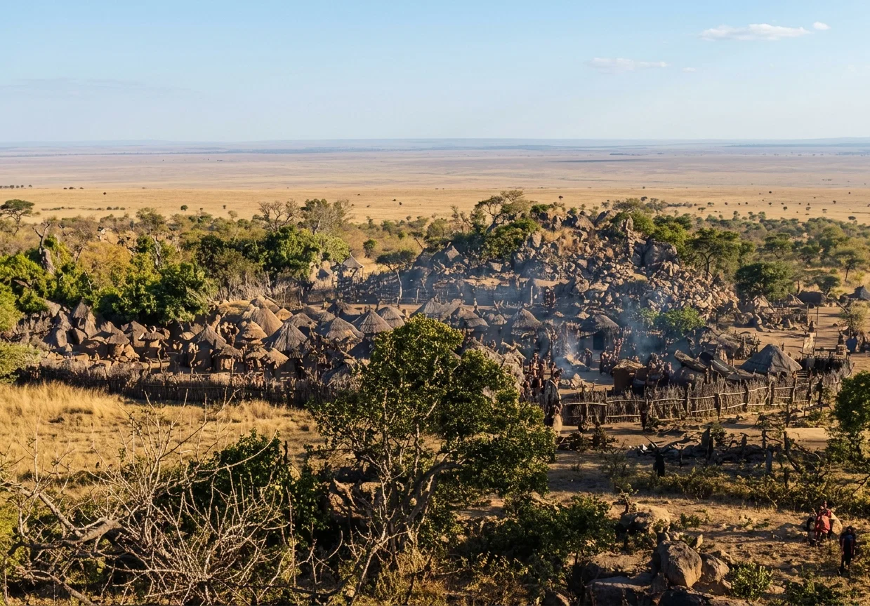 A NATIVE KRAAL IN MATABELELAND
