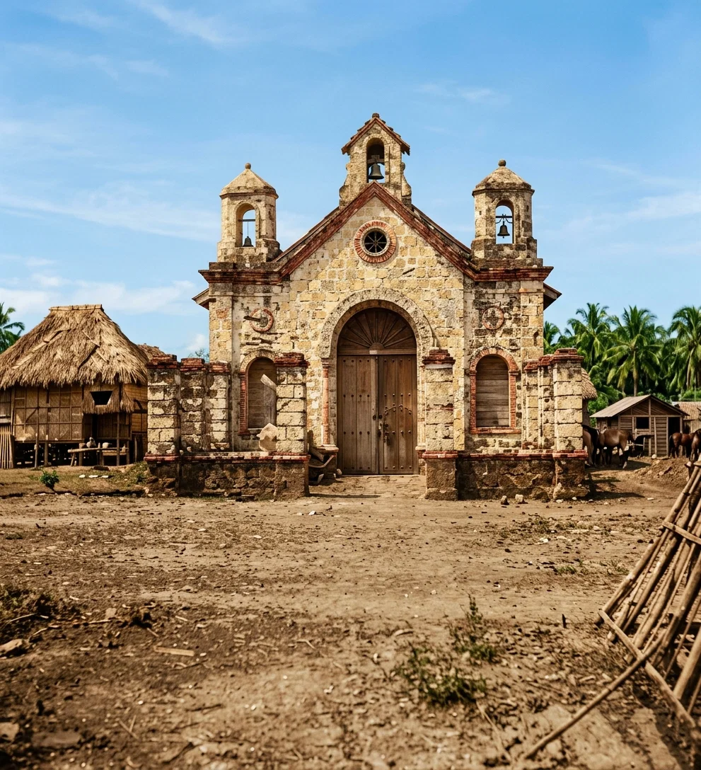 Old Church at Camp Dewey, P. I., at one time the headquarters of Aguinaldo.