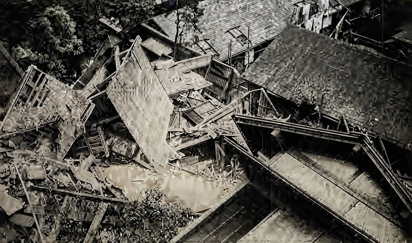 Effect of Flood in Temple Grounds, near Tokyo