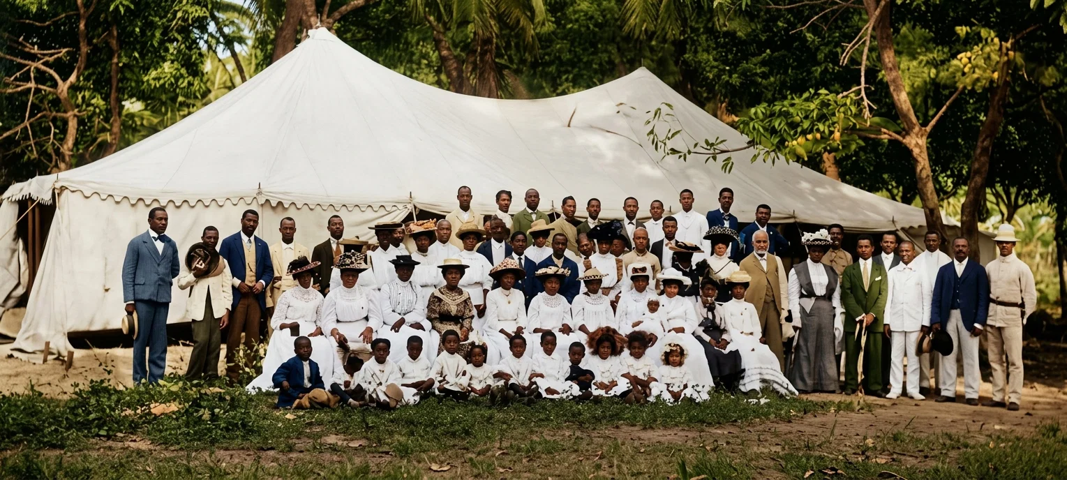 TENT-MEETING IN PROGRESS AT ST. CROIX, DANISH WEST INDIES