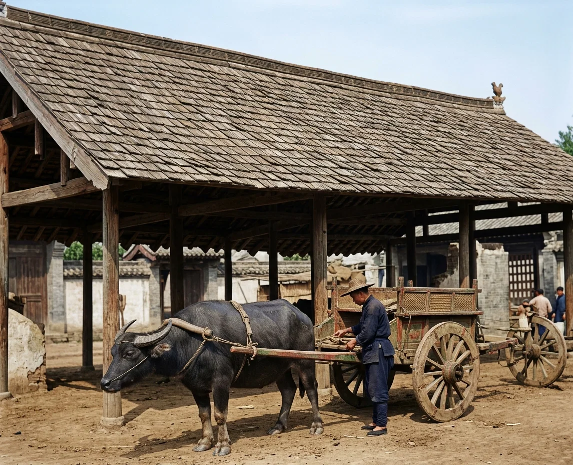 AN OX CART. CENTRAL CHINA