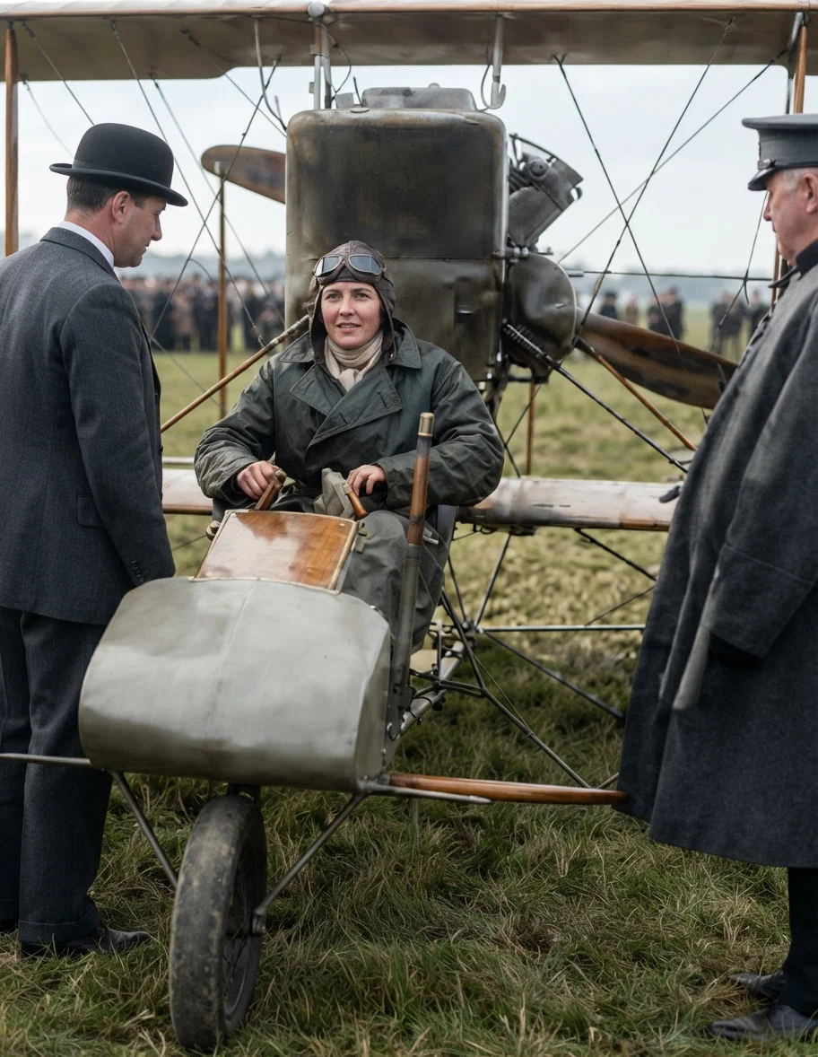 © Underwood & Underwood, N. Y. WOMAN AVIATOR CHAMPION ON HER ARRIVAL FROM CHICAGO