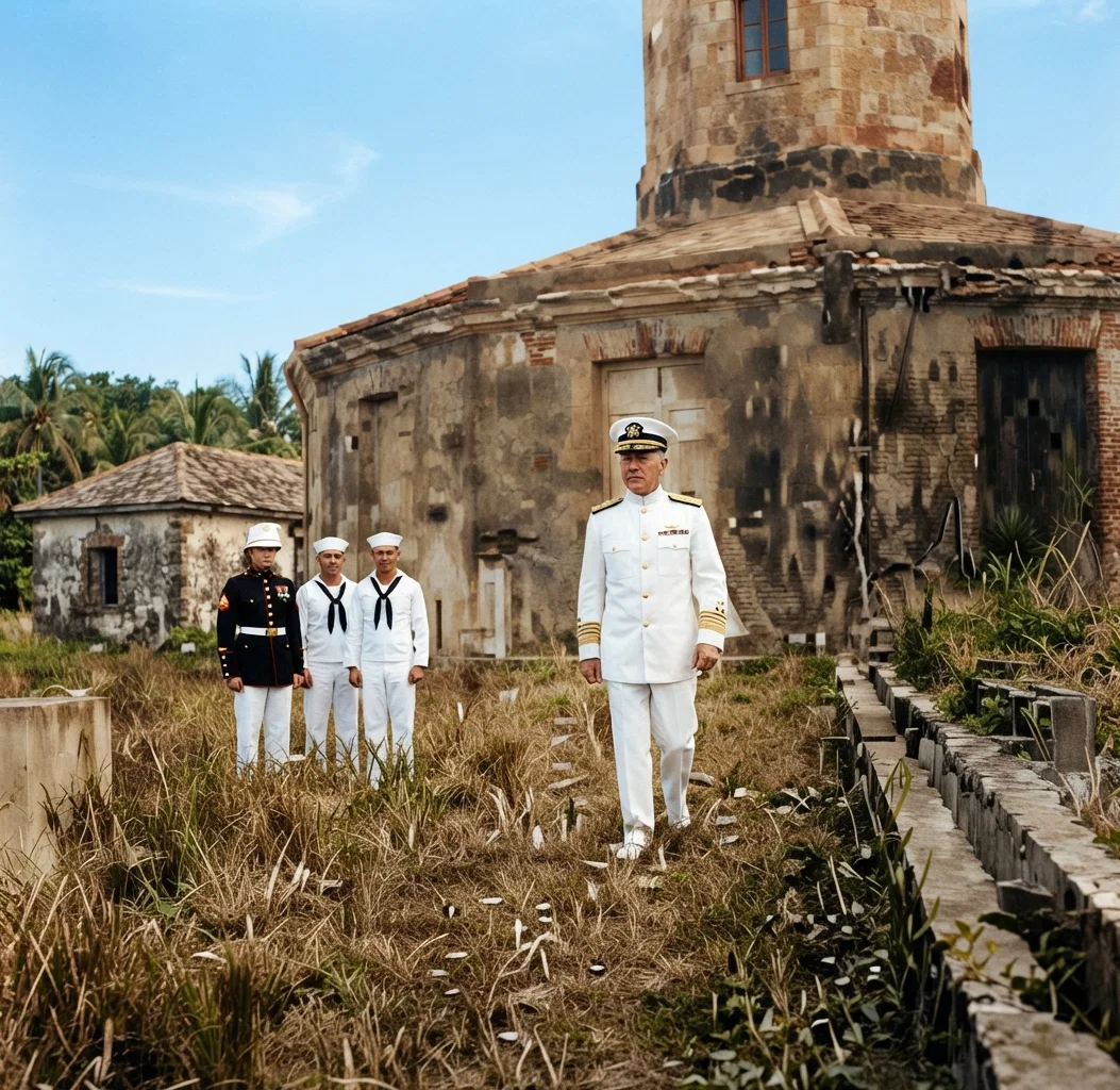 Admiral Dewey at Corregidor Island Lighthouse, Manila, P. I.
