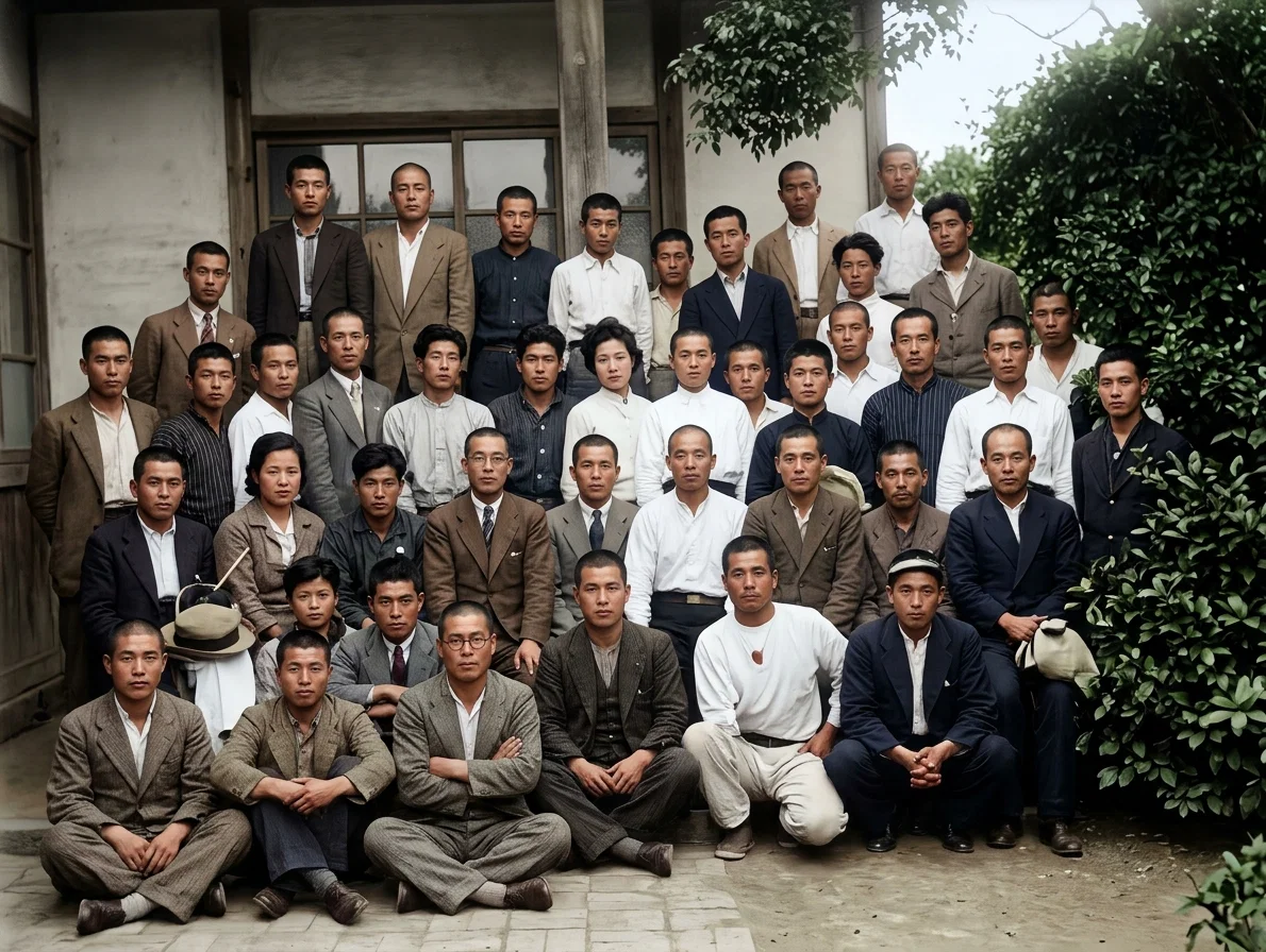 WORKERS ATTENDING GENERAL MEETING AT HIROSHIMA