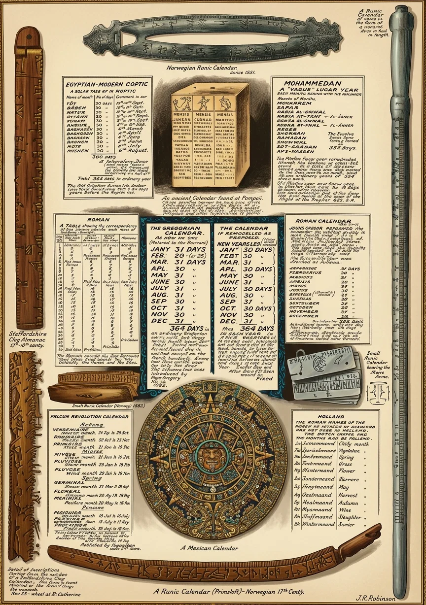 Norwegian Runic Calendar, dated 1651.