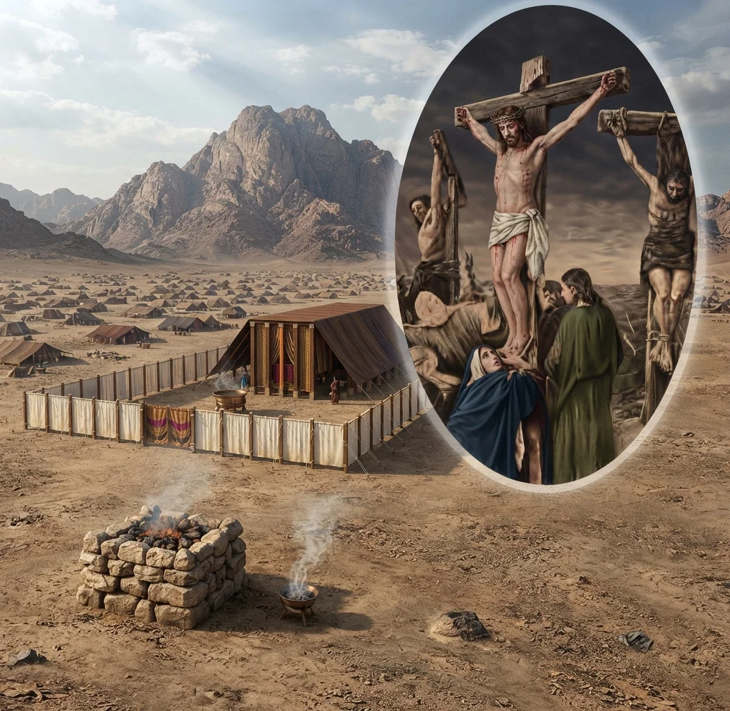 The Tabernacle and Typical Service under the Shadow of Sinai, Pointing to the Offering "Once for All" on Calvary.