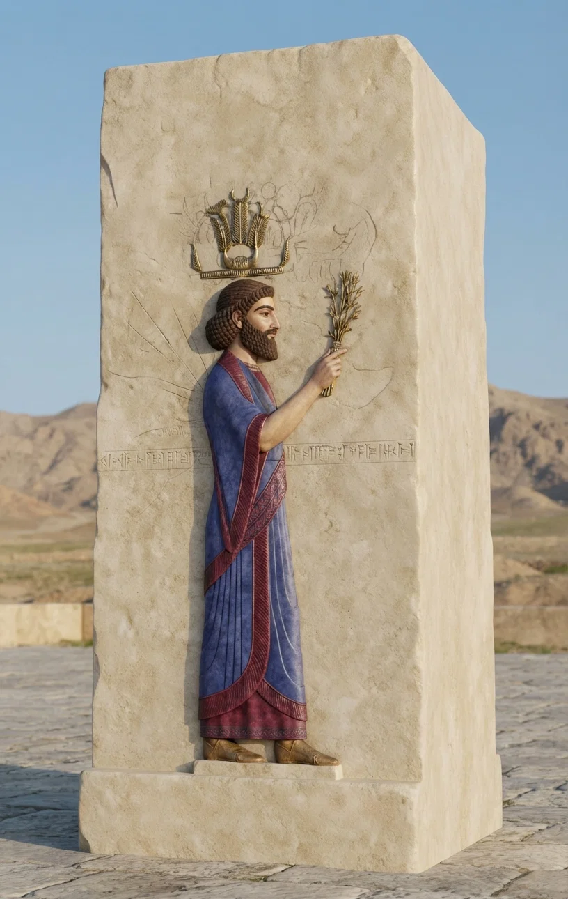 Portrait of Cyrus, about B. C. 538. The sculpture is at Pasagardae.